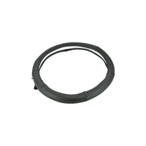 Husa volan auto piele perforata negru cusatura neagra marime M 37-38 cm Cod: 1319