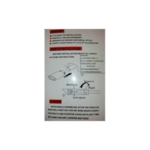 Ornament toba universal inox cromat lucios compatibil multiple modele Cod: A1