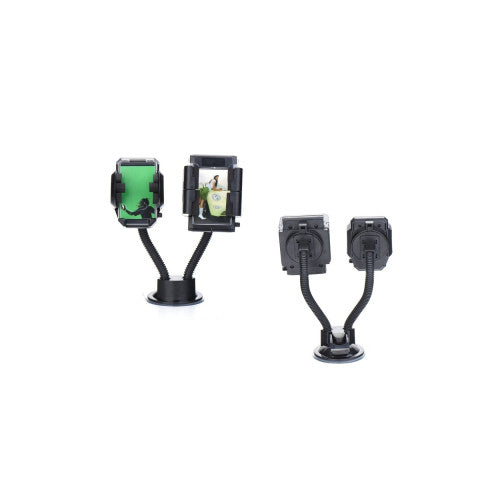 Suport dublu telefon auto cu ventuza si brat flexibil reglabil Cod: XPA8