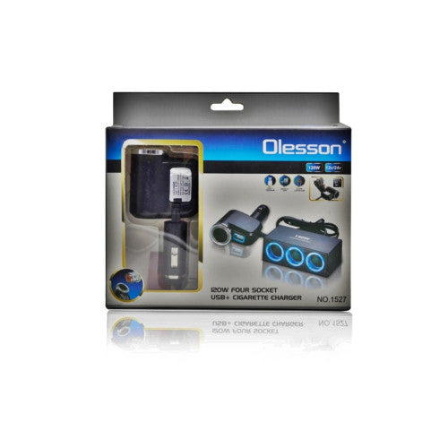 Prelungitor priza bricheta auto 4 iesiri si port USB Cod: 1527
