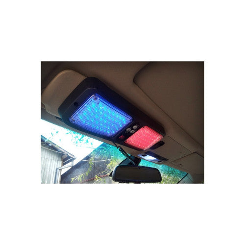 Lampa LED stroboscopica parasolar 12V rosu-albastru 12 moduri Cod: 113A