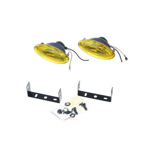 Proiectoare ceata auto 12V 55W lentila galbena set 2 bucati Cod: 777