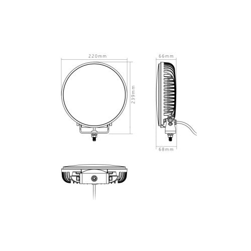 Proiector LED rotund 156W 14400 lm 9V-36V Combo cu DRL Cod: HL-2007DRL