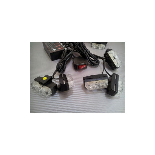 Lumini de zi DRL LED 12V cu 8 mini proiectoare lumina alba set Cod: 52043-8