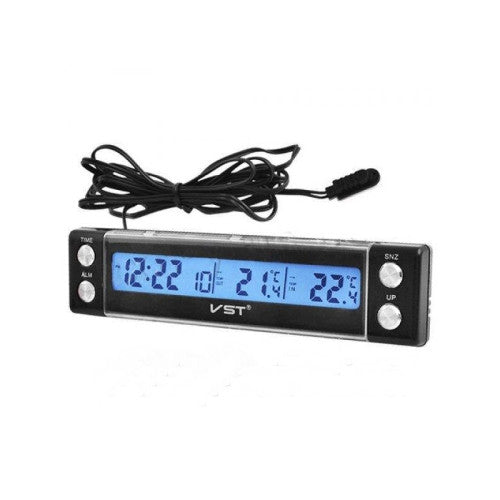 Termometru digital interior-exterior cu ceas Cod: 7036