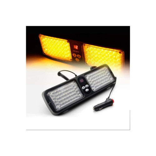 Lampa LED stroboscopica parasolar 12V portocalie 12 moduri Cod: 113A