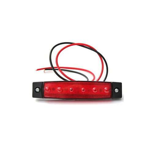 Lampa laterala LED rosie 6 LED 24V 14 x 54 95x20x10 mm