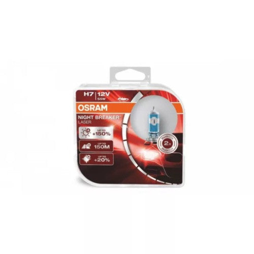 Becuri auto halogen Osram H7 Night Breaker Laser +150% 12V 55W set 2 bucati Cod: 64210NLS2
