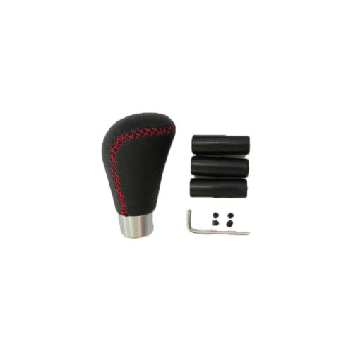 Maner schimbator viteze auto universal negru piele cusatura rosie Cod: AK519