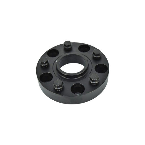 Distantier janta auto 30 mm 5x120 centrare 74.1–72.5 prindere dubla cu 5 prezoane M14x1.25x28mm aluminiu forjat negru compatibil BMW