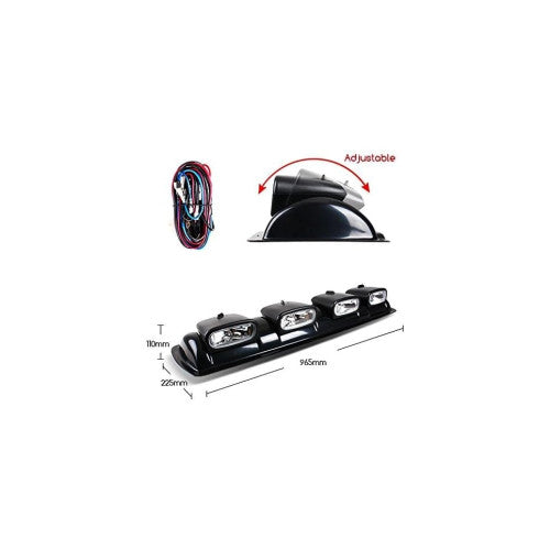 Proiectoare plafon auto cu 4 proiectoare halogen dreptunghiulare reglabile 55W Cod: 800