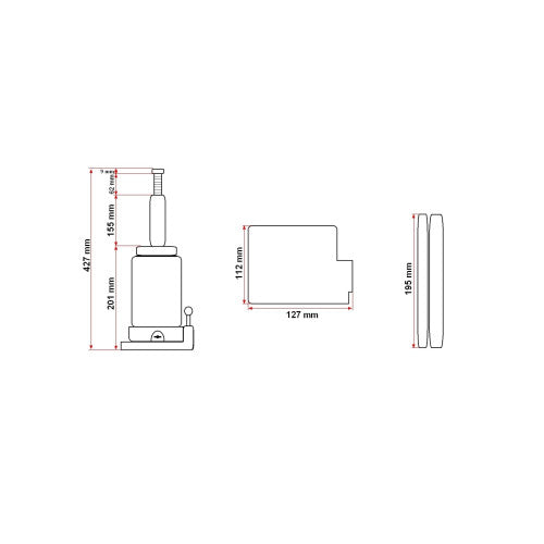 Cric hidraulic 12 tone 210mm Cod: BK82107 /DISCRH12
