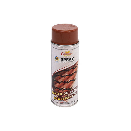 Spray vopsea pentru tabla si acoperis maro aprins Champion profesional 400ml Cod: RAL8004