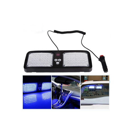 Lampa LED stroboscopica parasolar 12V albastra 12 moduri Cod: 113A