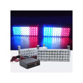 Stroboscoape LED auto 96 LED 12V rosu-albastru-alb set 2 bucati cu modul de comanda Cod: WF53A