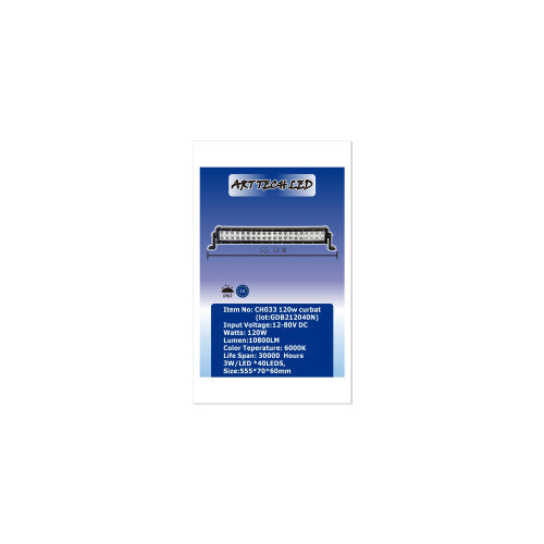 Proiector LED Bar curbat 120W 10800 lm 12-24V Combo 6000K Cod: CH033