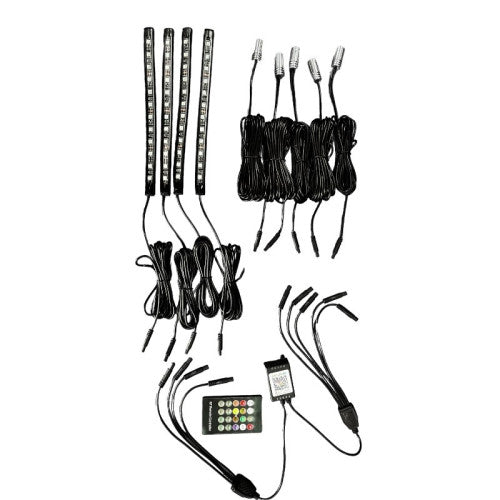 KIT FIR NEON LED RGB + BANDA LED RGB 22CM CU TELECOMANDA RF. SPT54ARW 12V