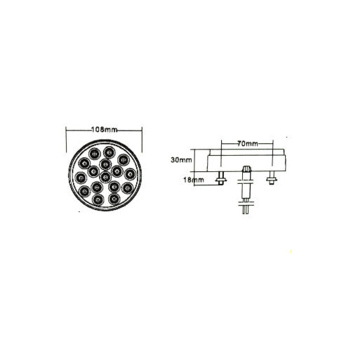 Lampa SMD  Lumina Rosie 12v-24V  Rezistenta la apa: IP66 Cod: 6004-1