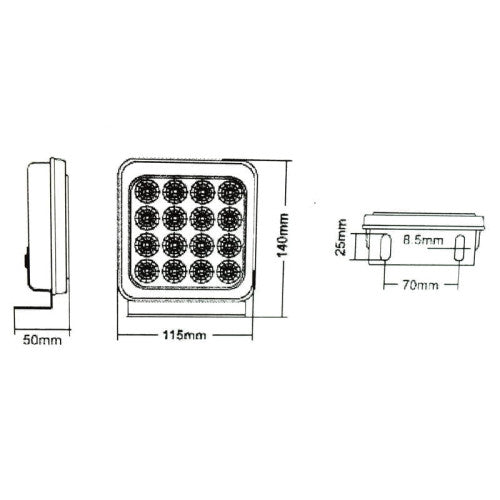 Lampa gabarit SMD portocalie 12V/24V IP66 Cod: 6001-2