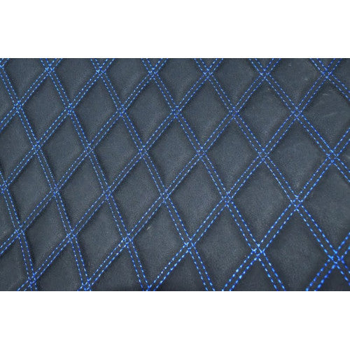 Material special pentru COVORASE auto romb negru/cusatura albastra.Cod: COV02NA