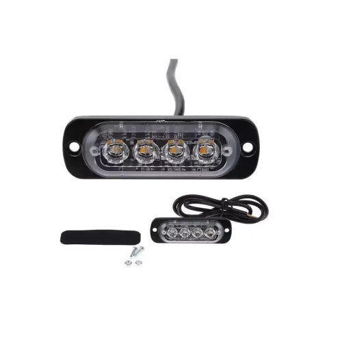 Lampa LED stroboscopica 4 LED-uri 12V-24V diverse culori Cod: ART04T