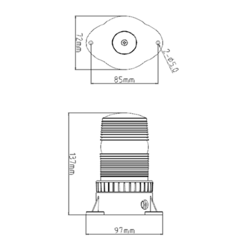 Girofar omologat U.E. cu 24 SMD 5730 12-24V lumina portocalie. COD:ART-HD005