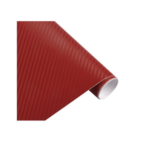 Folie carbon 3D rosie cu tehnologie anti-bule 1.5m x 9m Cod: CF-10R