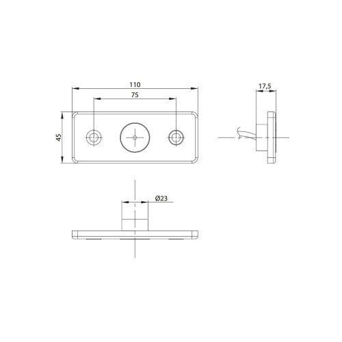 Lampa gabarit auto LED galbena 110x45 mm 12-36V Fristom Cod: MD-013Z