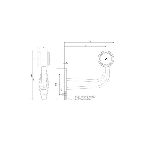 Lampa gabarit auto LED premium 12-30V cu brat flexibil Fristom Cod: FT-009D