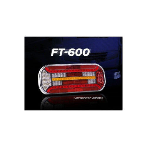 Lampa spate 302x130, LED, 6 functii, stanga, ceata, Fristom Cod: FT-600 L