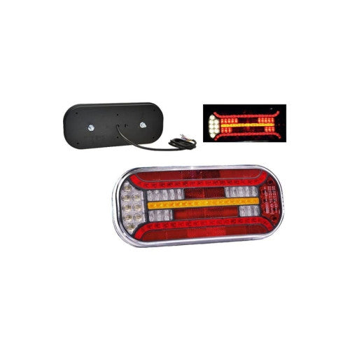 Lampa spate 302x130, LED, 6 functii, stanga, ceata, Fristom Cod: FT-600 L