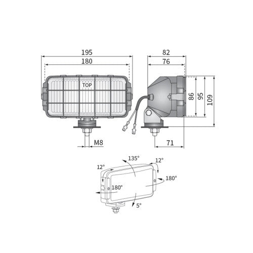 Proiectoare halogen faza lunga H3 180x86 mm cu grila set 2 bucati Cod: 06525/HP2.11047