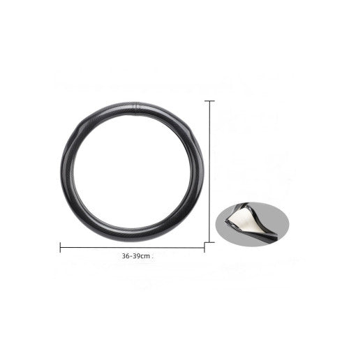 Husa volan auto aspect carbon negru marime M 38-39 cm Cod: F006