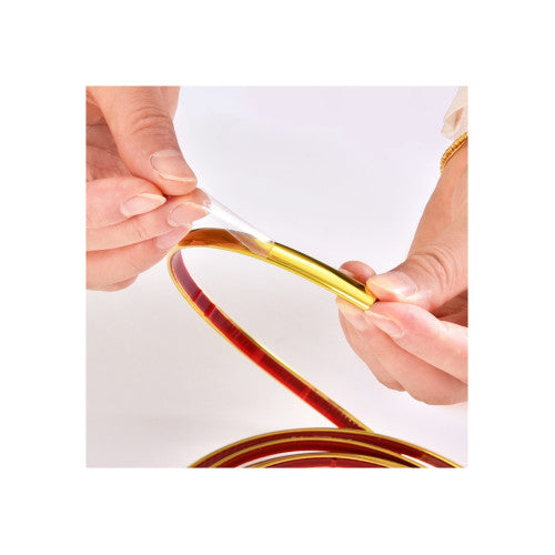 Rola ornament aurie cu adeziv 8mmx15m