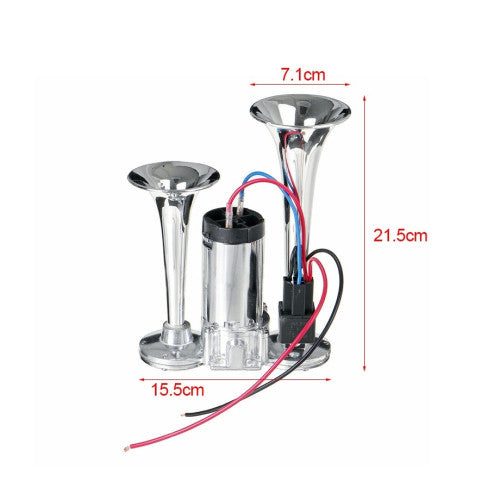 Claxon cu  2 goarne  si  compresor  12V  Cod: CA618