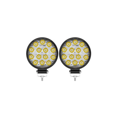 Proiector LED rotund 42W 3780 lm 12V-80V Flood 60° 6000K IP67 Cod: ART349
