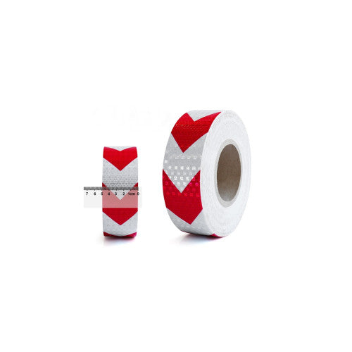 Banda reflectorizanta culoare Alba sageata Rosie  5cmx25m Cod: 06R/W