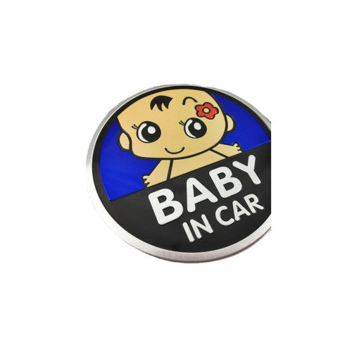 Ornament Baby in Car auto fundal albastru 13x13cm Cod: TS-122