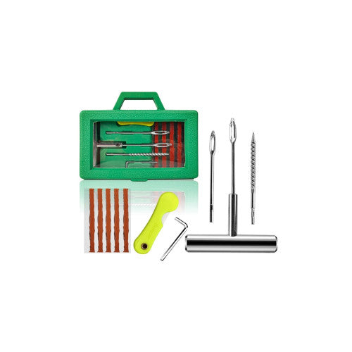 Set reparatie vulcanizare anvelope tubeless cu chei snururi si cutter Cod: TR542