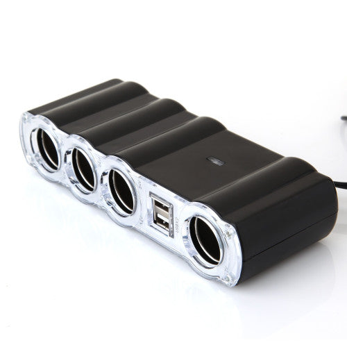 Prelungitor priza 4 cai auto si 2 USB  WF4008