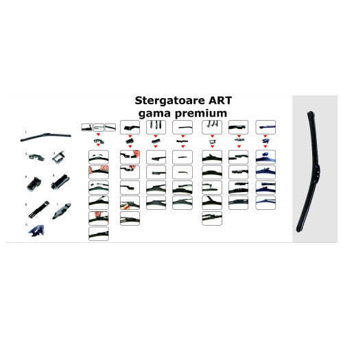 Stergator universal plat LUX cu 7 adaptoare  compatibil cu majoritatea autoturismelor