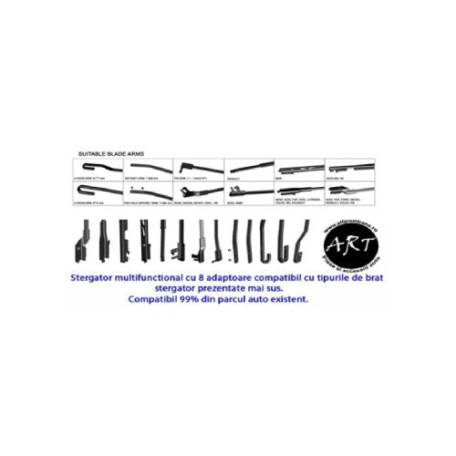 Stergator universal plat LUX cu 7 adaptoare  compatibil cu majoritatea autoturismelor