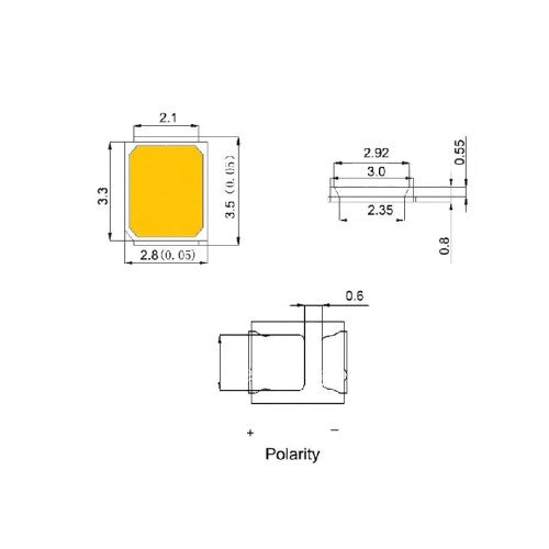 Set 50 bucati LED SMD 2835 lumina Rosie