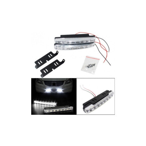 Lumini de zi LED DRL 6000K 8 LED-uri cu lupa 153mm 2 bucati Cod: 903