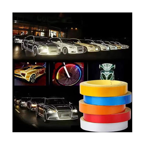 Banda decorativa jante auto 0.64 cm x 9.6 m culori multiple