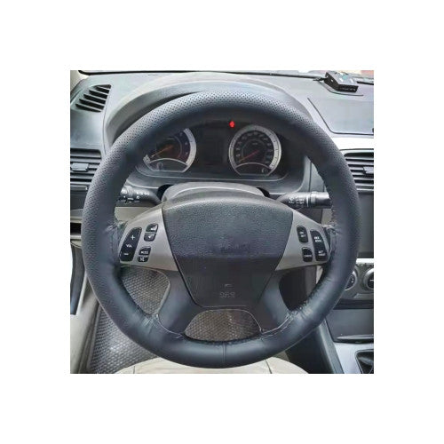 Husa volan auto din piele perforata neagra cu ac si ata marime L 39-41 cm Cod: K103