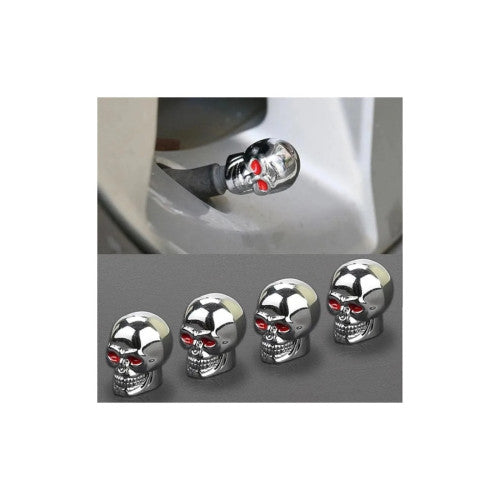 Capace valve auto crom model craniu 4 bucati Cod: QMZ-04