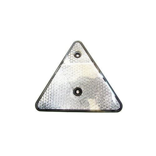 Triunghi alb reflectorizant cu prindere in 2 puncte 15 cm  Cod: TR014
