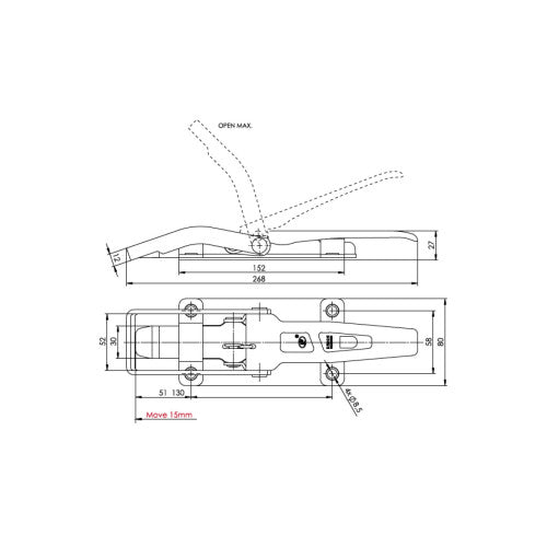 Inchizator oblon remorca 1100 kg cu blocare de siguranta Cod: ZB-09A