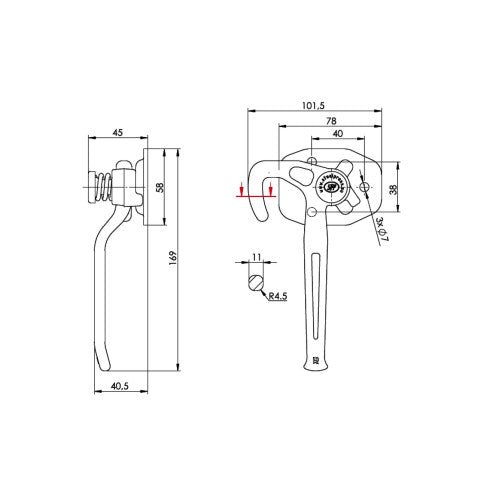 Inchizator oblon dreapta 800 kg pentru remorca sau oblon metalic  Cod: ZB-16-04